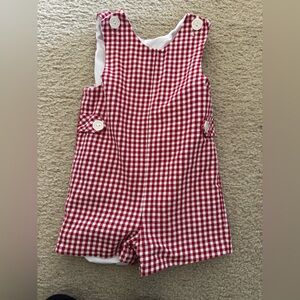 Charming Red Checkered Kids Romper